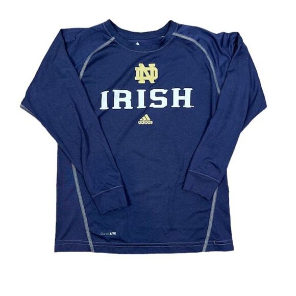 Notre Dame Fighting Irish Adidas Youth Performance Shirt Long Sleeve Size M - Picture 1 of 9